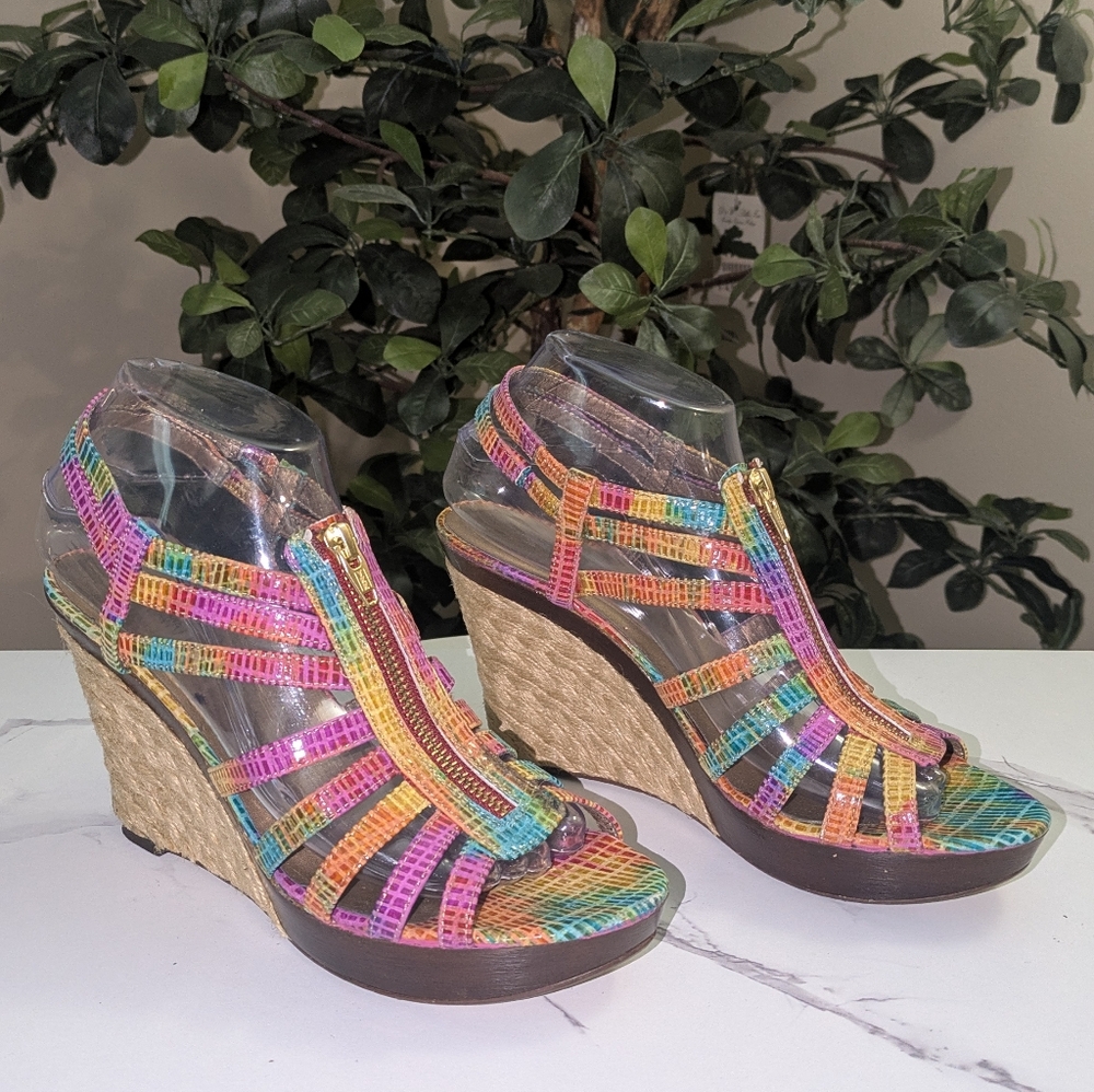 ❤️SALE❤️Vaneli Colorful Wedge Sandals - Picture 2 of 12